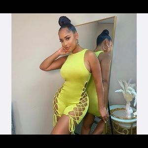 Lime sexy Bodycon romper